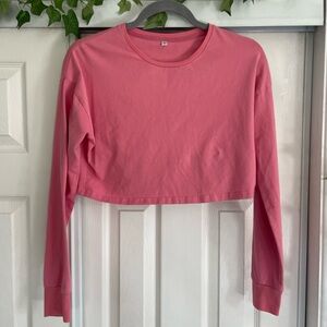 Amazon pink workout cropped long sleeve